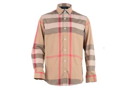 China Woven Fabric Type Check Mens Cotton Shirts Washed Technics For Fall / Winter for sale