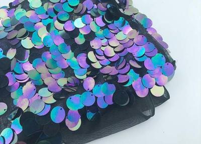 China Multi 18mm Large Colorful Sequin Fabric Designing Clothing Iridescent Color for sale