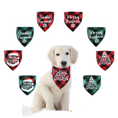 China Wholesale Custom Stocked Cool Printed Christmas Cotton Pet Triangle Dog Bandana Scrunchie for sale