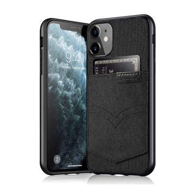 China Manufacture Denim Cell Phone TPU Back Cover Shockproof Case For iPhone XS Max With Card Case for sale