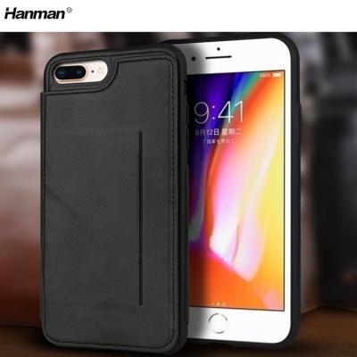 China Fashion Luxury Gorgeous Leather Card Holder Phone Back Cover Case for iPhone 7 8 plus for sale