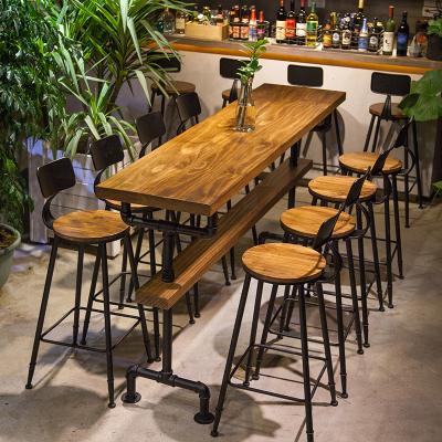 China Hotselling high style metal bar stool industrial reliable solid seat wooden bar chair ready in stock for sale