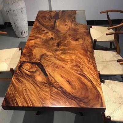 China Factory Price Solid Wood Hot Sale Restaurant Dining Wood Slab Top For Computer Table for sale