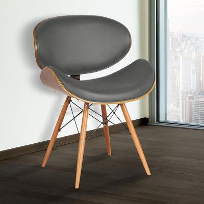 China Dining Modern Soft Restaurant / Chair PU Cover Solid Wood Dining Chair for sale