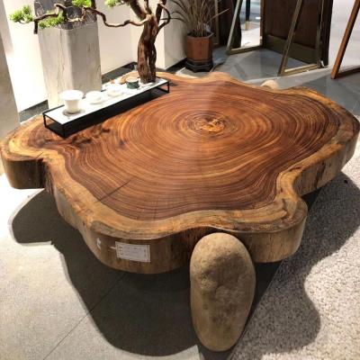 China Factory direct cheap modern luxury wood home furniture restaurant outdoor solid wood coffee dining table walnut top wood slab for sale