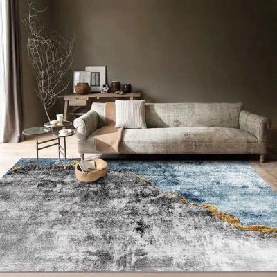 China Diamond Velvet Modern Carpet Streak Nordic Gold Style Washable Polyester Anti-Slip Soft Floor Rug Area Rug For Living Room Bedroom for sale