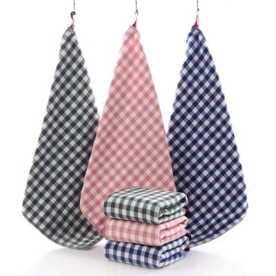 China 100% Cotton Printed Towel Home/Kitchen Tea Kitchen Hand Square Plaid Wholesale for sale