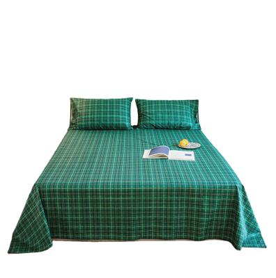 China Wholesale Plain 100%Cotton Plaid Stripe Printed Bedding Set Fitted Sheet Flat Sheet Home Bed Sheet for sale