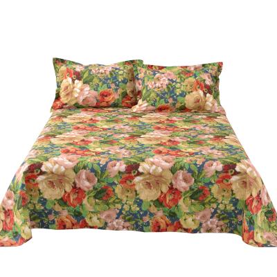 China Nondisposable Customizable Size Flowers 2021 Cotton Newcomers 100% Blooming Bed Sheet Set for sale