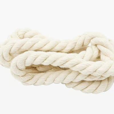 China Eco-friendly Customization Decorative Woven Rope 6mm 3 Strand Cotton Braided Cotton Rope for sale