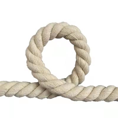 China Eco-friendly High Quality 3 Strand Twisted 100% Natural Cotton Rope Macrame Rope for sale