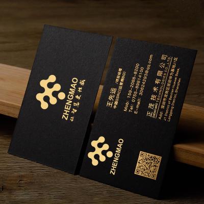 China Brand Recycled Custom Luxury Gold Foil Printing Logo With Gold Edges White Paper Business Card for sale