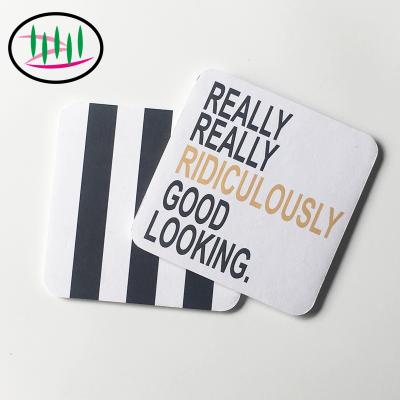 China Sustainable Coaster New Products Pulp Paper Board Coaster Set Customized Face Design Tea Coasters For Beverage for sale