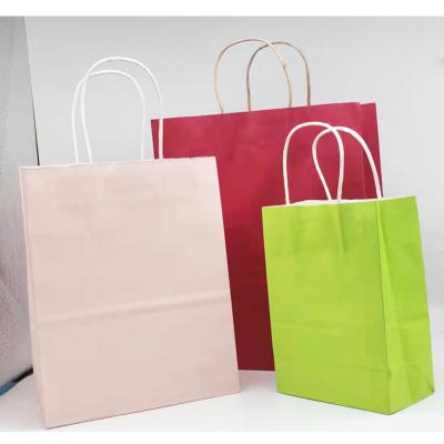 China Recycled Materials Wholesale Large Tote Bag Small Pink Paper Bag Custom Shopping Paper Bag With Logo for sale