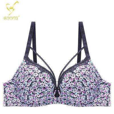 China BINNYS Girl's QUICK DRY Brasier With Ring Floral Lace Printing Bras Ladies Underwear New Design Fashion Seamless Steel Comfort Bra For Women for sale