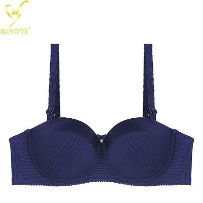 China BINNYS QUICK DRY High Quality Underwire Subjectador Solid Color Half Cup Bra Grandes Bras Half Cups Lift Up Balcony Balconette Bra for sale