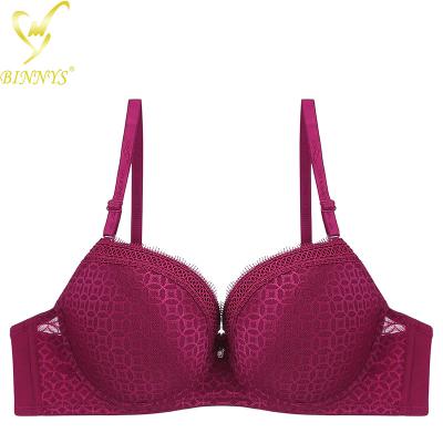 China Binnys Wholesale C Cup QUICK DRY Printed Padded Women Breathable Subjectador Big Ladies High Quality Bra Balconette Push Up Bras for sale