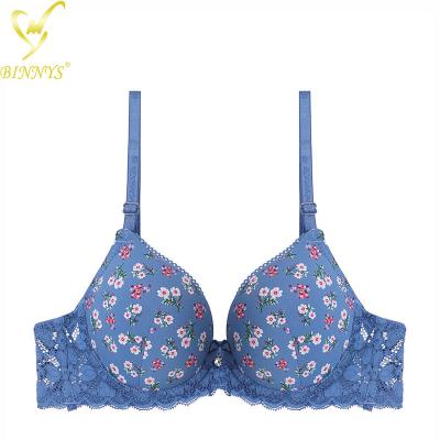 China Wholesale BINNYS QUICK DRY Floral Printed Bra Subjectadores De Dama Ladies Underwire Brasier Set from BINNYS Backless Push Up Bra for sale