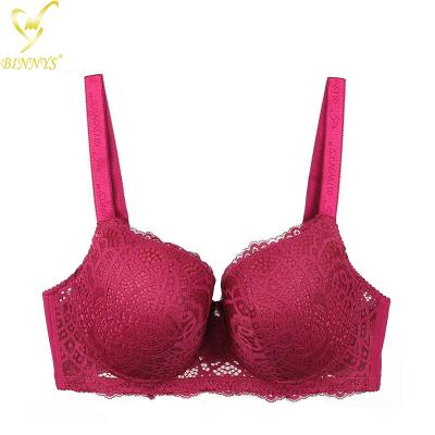 China Binnys 52F QUICK DRY Thin Sponge Subjectador De Talla Grande Full Cup Big Size Lace Up Underwire Lift Up Balcony Bra For Fat Women for sale