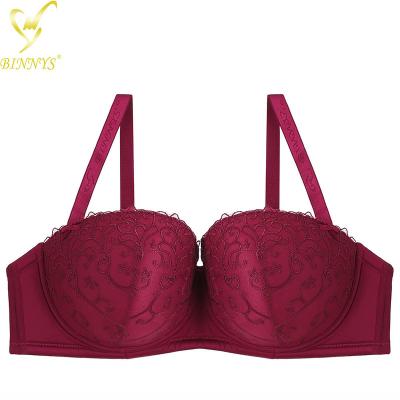 China Binnys Big QUICK DRY Bra Embroidered Breathable F Cup Subjectador Solid Color Plus Size Underwire Women's Bras Big Size Bra Set for sale