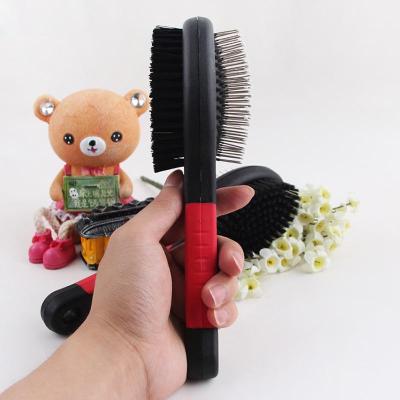 China Sustainable Pet Grooming Tool Dog Hair Removal Double Sided Dog Brush for sale