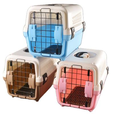 China New Breathable Transport Pet Kennel Crate Pet Carrier For Outdoor Cat Dog Travel Animal Cage for sale