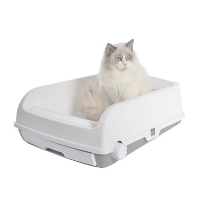 China Viable Manufacturers Sell Large Semi-automatic Trash Can Cat Toilet Drawer Type With Cat Toilet for sale