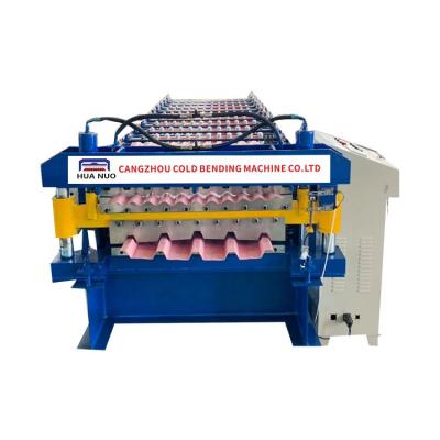 中国 HUA NUO PPGI Double Layer Roll Forming Machine For Manufacturing Plant, Construction Works 販売のため