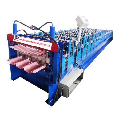 중국 Roof Tile Automatic Double Layer Roll Forming Machine With 45#Steel Chrome Plated Roller Material 판매용