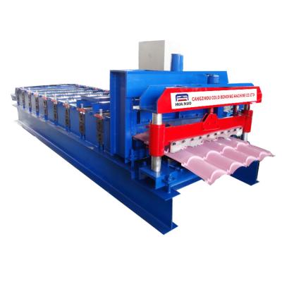 China Hydraulic roof panel tile making machine steel roof panel glazed tile roof forming machine for sale