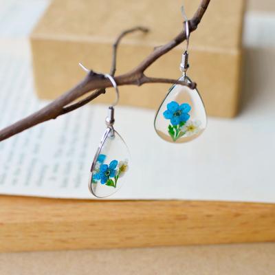 China 2021Simple Literature and Art 4 Colors RD77 Natural CLASSIC Natural Dry Flower Drop Earrings for sale