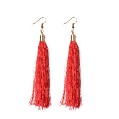 China 2021CLASSIC European and American Bohemian earrings wish long personality tassel earrings joom wool ear hooks for sale