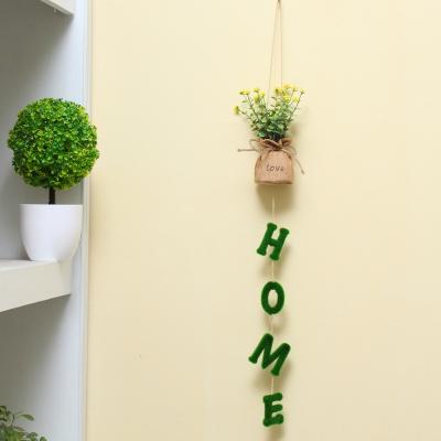 China 2021Burlap bag artificial flower of small Milan Wall Hanging Rope Creative CLASSIC home decoration plants small bonsai potted for sale