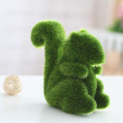 China New Zakka 2021Strange CLASSIC creative gift decorations flocking small artificial simulated grass animal rabbit squirrel ornaments for sale