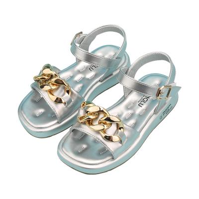 China Other Latest Girls Sandals For Summer Comfortable And Easy Strap Qiyue Cat Outdoor Button Rubber Double Ankle Sandals 26-30 7150 for sale