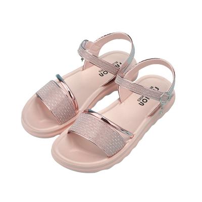 China Other Summer Youth Girls Sandals Cheap Wholesale Latest Flat Shoes Models Ankle Strap Qiyue Cat Pink. 905 Silver Rubber Exterior Button for sale