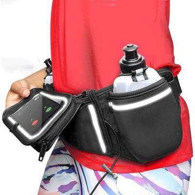 China Wholesale Water Proof Light Weight Running Belt With Water Bottle Outdoor Sport Waist Bag Belt for sale