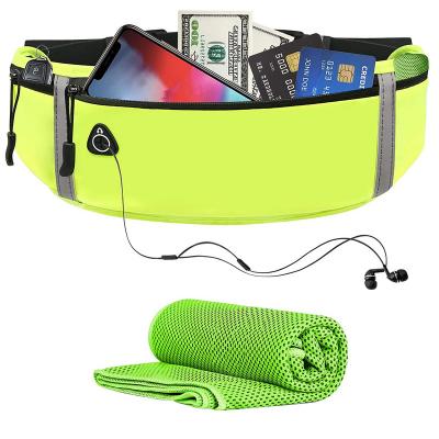 China Water Render 2021 3 Pockets Resistant Slim Running Belt Pack Sports Waist Bag Funny Sports Waist Bag for sale