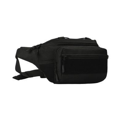 China Water Proof Travel Increasing Silver Hip Pouch Outdoor Sport Bum Bag Black 4 Zipper Pockets Waist Bag for sale