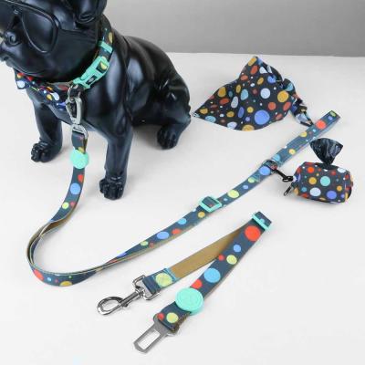 China Padded Supplies Custom Personalized Hot Sale Printed INS Dog Collar Leash Set 6 Pcs for sale