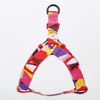 China Quick Release Side Pointed Buckle Dog Harness Padded Colorful Design Pet Harness Set for sale