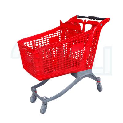 China Folding Colorful Multi Function Shopping Trolley All Plastic Shopping Cart European Mini Size Plastic Cart for sale