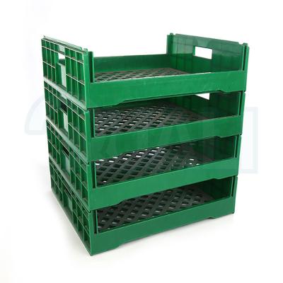 China Eco-friendly Plastic Bread Tray Stackable And Nestable Crates From Raw Material Food Grade Materials Bread Pastry Makers And Bakery Crate For Bread for sale