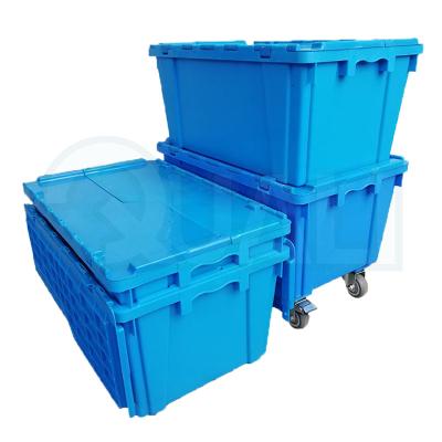 China Raw Material Shipping Carton Warehouse Storage Tote Box Moving Solution Eco-friendly Plastic Box for sale