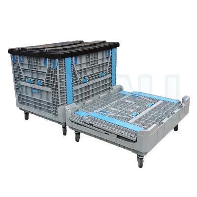 China Warehouse Storage System 1200*1000*860mm Euro Style Plastic Pallet Box HDPE Bulk Box for sale