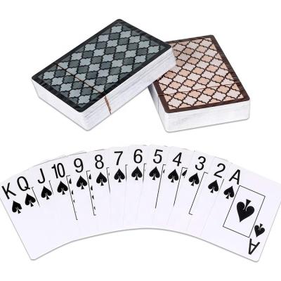 China High Quality 100% Waterproof PVC Custom Portable Us Bulk Plastic Playing Cards Printer 2 Decks Index Poker Jumbo Cards for sale