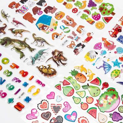 China Custom Low MOQ 3D Foam Bubble Sticker PVC Puffy Sticker Cartoon Kid Puffy Stickers For Promotion for sale