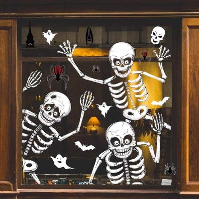 China Safe And Non-Toxic Best Halloween Design Special Ideal Ghost Decals Window Stickers Skeleton Window Stickers for sale