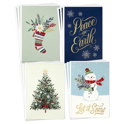 China UK Hot Matching 12 Cards & Envelopes Cute Fashion Holiday Season Greeting Cards Boxed Set for sale