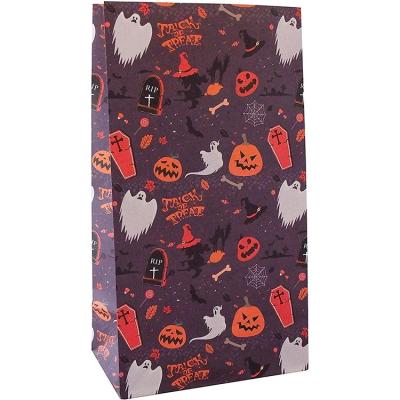 China High Quality Recycled Materials 24 Count Party Supplies Seamless Design Multicolor Halloween Favor Bags for sale